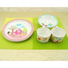 (BC-MK1008) Fashinable Design Reusable Melamine 3PCS Kids Cute Dinner Set